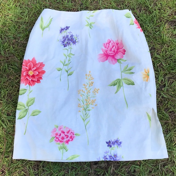 Jupe 100% Coton Charter Club - Taille 8 - Blanc Brodé - Mi-Mollet - Neuve Avec Étiquettes (NWT)